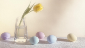 复活节彩蛋和花