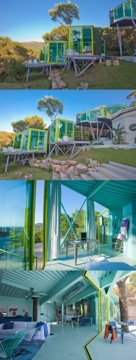 探讨了丰富多彩的仙境-伊维萨岛西海岸获奖的别墅-一个超好玩离奇的调色板，不寻常的建筑设计