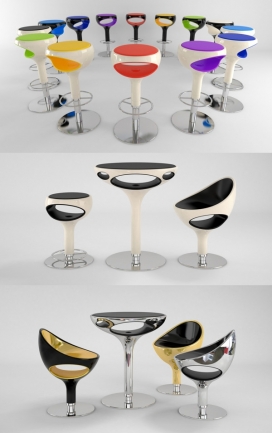 五彩酒吧凳设计