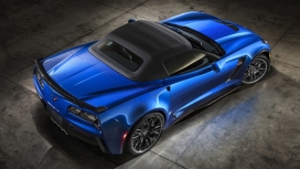 2015-蓝色雪佛兰Z06俯拍尾部壁纸