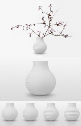 科幻图案的花瓶-希腊设计师Yiannis Ghikas创造了一个三维印刷花瓶，灵感来自棱纹表面装饰，展示生物在人皮肤上移动的科幻特效