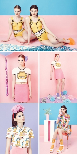 万紫千红的春天-柔和的色调和俏皮的配饰，超大的T恤和紧身衣，一副异想天开的时装秀