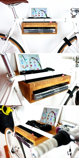 手工制作的木制自行车架