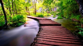 世外桃源-拼接独木桥壁纸