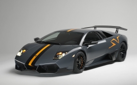 橙灰兰博基尼跑车壁纸