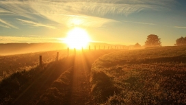 灿烂的日落村道