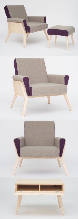 2014-Clerkenwell设计周-奥地利设计师乔治・奥勒尔作品-传统苏格兰花呢面料和英国白蜡木家具展