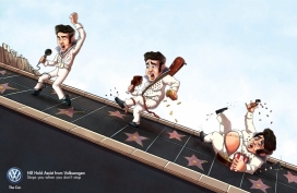 大众汽车上坡辅助功能技术平面广告