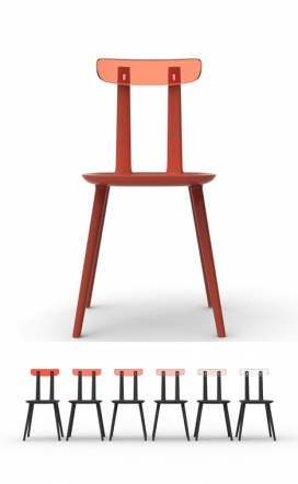 有机玻璃靠背椅子-加泰罗尼亚设计师eugeni quitllet作品-重新诠释传统工艺，采用数字技术和现代材料来突出实木的自然特性