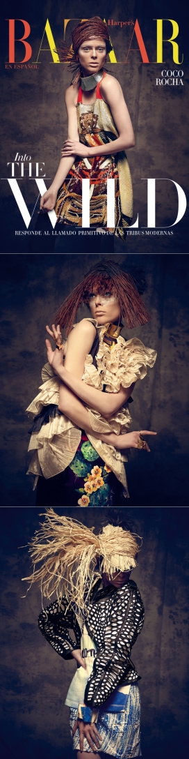 Bazaar芭莎墨西哥六月封面故事-激烈的表情和姿势，丰富多彩的图形设计