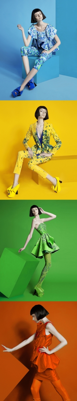 Color Blocking-彩色女性时尚造型秀