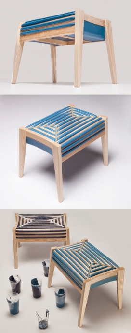 75%控制成型的聚氨酯泡沫凳子-感觉像织物的外观，但仔细看那不是织物，而是泡沫，一个传统的缓冲材料，组成柔软的座椅