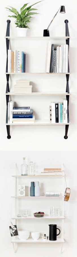 德国fifti-fifti产品品牌设计的背包壁架系统书架-可以快速装在墙上，走廊，厨房，客厅墙壁上