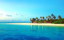 毛里求斯唯美蓝海景壁纸下载