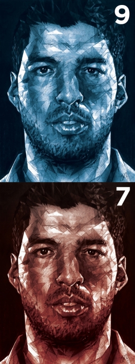 Ahead of the Game - Series-菱形几何图形人像插画