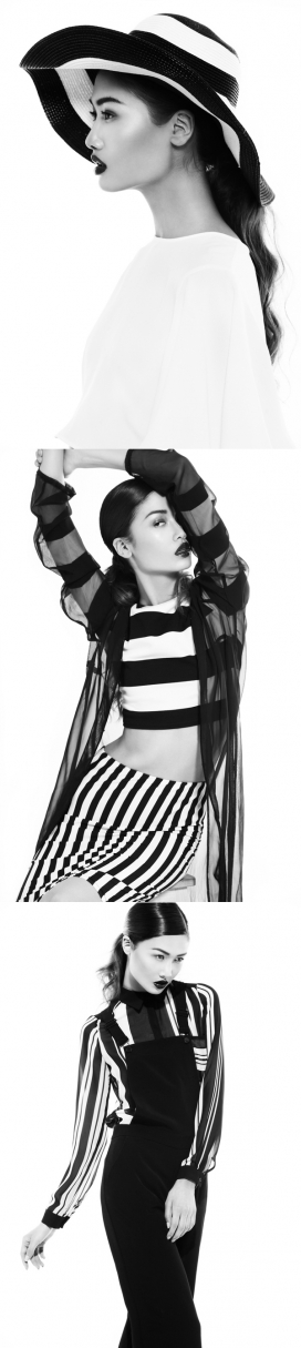The white stripes-黑白女性艺术人像