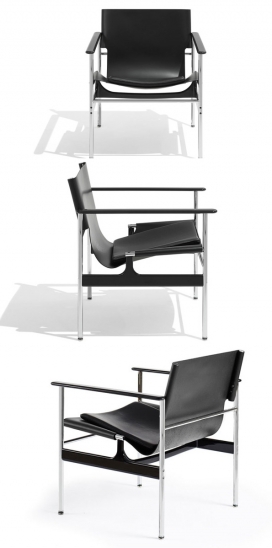 天然牛皮铝臂镀铬钢管架座椅