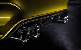 “土豪金”概念车宝马M4尾喉微距高清壁纸