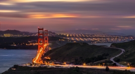 旧金山金门大桥夜景壁纸