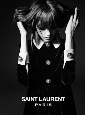 考夫曼艾迪斯-Saint Laurent2014华丽的黑白摇滚秋季时装秀