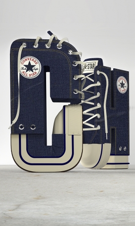 海绵鞋字母排版设计