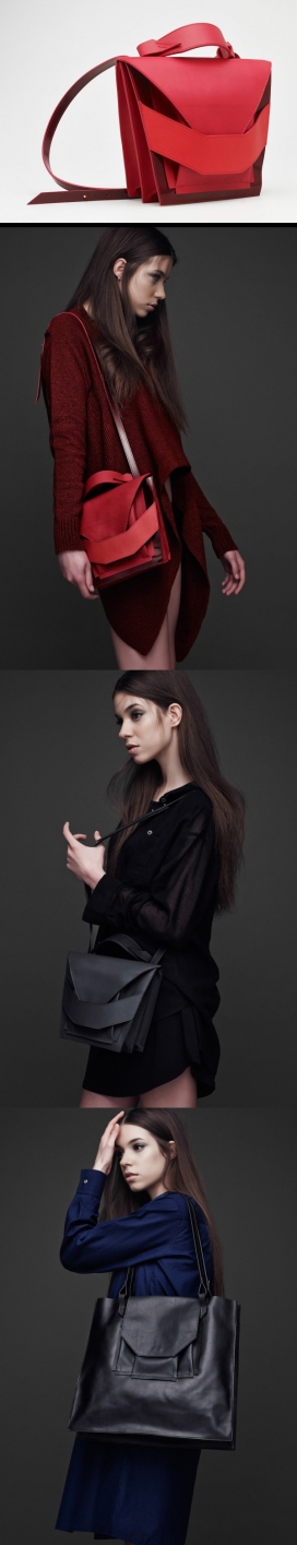 琳达-2014潮流时尚皮革袋-有不同的纹理层，相得益彰，设计师通过颜色和纹理软层与轮廓对比，产生层次感，一个不同形状充满活力的红色和紫红色的包包