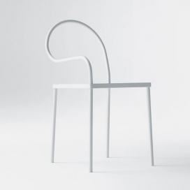 意大利品牌desalto比钢更柔软的白色折叠弯曲家具收藏-
