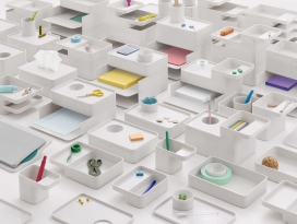 一个可折叠收藏的书桌配件-该模块化部件将桌面混乱，以适应您的特定存储，需要一定的秩序。可以水平或垂直布置并放置在任何地方