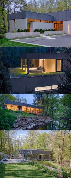 2400平方英尺的房子-坐落在附近河流山谷中，令人难以置信的微阁楼，设计师把住宅混合到周围的自然环境中