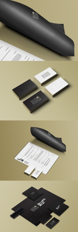 Self Promotion-个人设计师品牌设计-个清晰的视觉体验，黑白色的标志是使用设计师名字的首字母作为主要的视觉元素