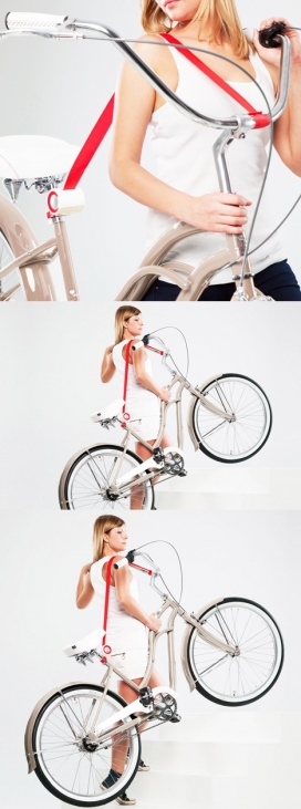 带肩带的自行车-方便携带外出