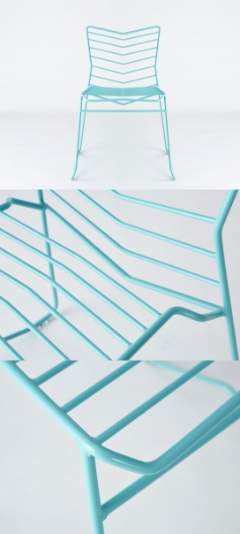 金属线框椅子-雕塑般粉末涂层的椅子