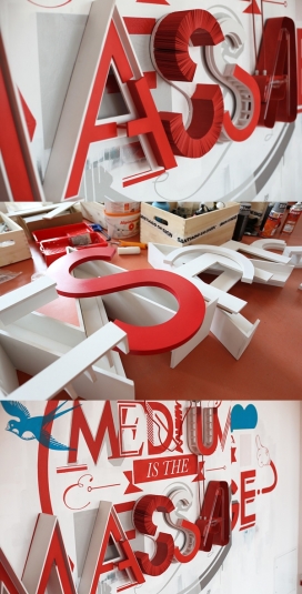 一个新鲜和愉快的立体字排版传达方式