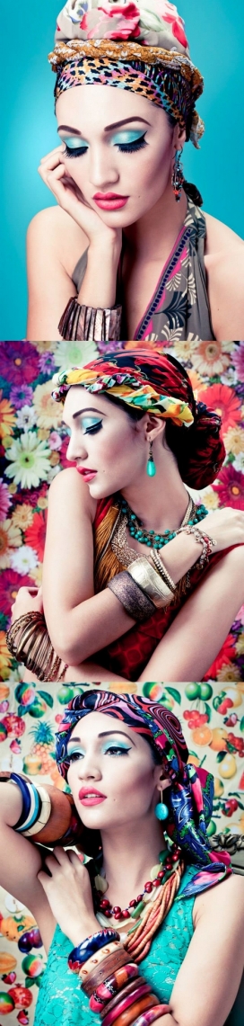 FOREVER SIEMPRE-五彩头巾美女人像