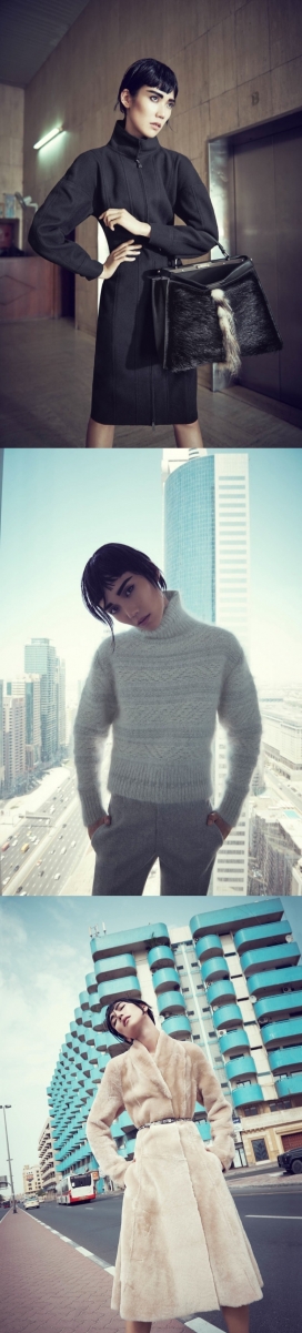 Alicja Patanowska-日本顶级女演员模特冈本多绪演绎Bergdorf Goodman2014秋季时装秀，迪拜拍摄。