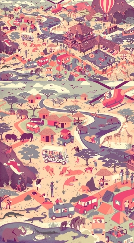 Lufthansa德国汉莎航空公司促销活动插画设计