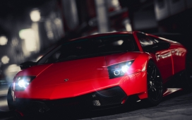 高清晰红色兰博基尼跑车壁纸