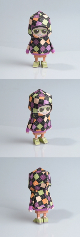 Boogiehood戴帽子菱形图形纸玩具