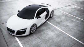 高清晰白色奥迪R8超跑壁纸桌面下载