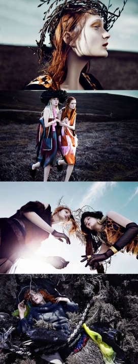 精灵女王-娜斯佳斯登-VOGUE德国2014年10月，一副原始风格的旅客的容貌时装秀