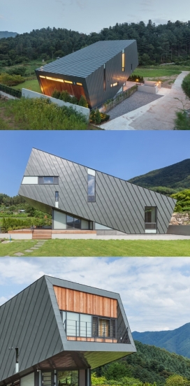 首尔比萨倾斜屋-位于丘陵区，倾斜的造型最大限度地使南部表面积照射阳光，是一个天然的度假地点