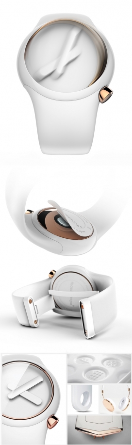 Thaumatrope概念腕表设计-磁盘上两侧的画面连接到两个字符串，当字符串迅速缝间飞旋，两张图片显示，形成一个单一的图形