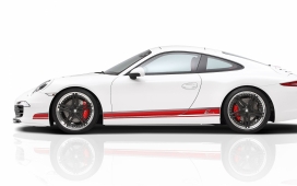 高清晰白色经典保时捷911正侧面壁纸桌面下载