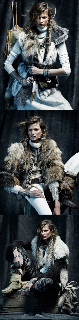 贝蒂弗兰卡-VOGUE时尚西班牙2014年11月-摄影师把传说中的北欧女神民俗奢侈品展现得淋漓尽致