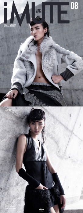 Lu Ping-iMUTE杂志秋季人像-现代黑白色混合介质时装秀