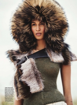 辛迪・布鲁纳-Allure倾城杂志2014年11月-坚固的套头毛衣，织纹打底裤和毛衣连衣裙，大展“流氓风格”