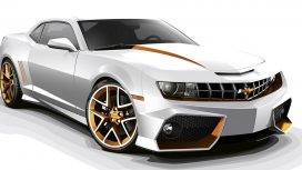 高清晰白色变形金刚回顾-大黄蜂汽车壁纸