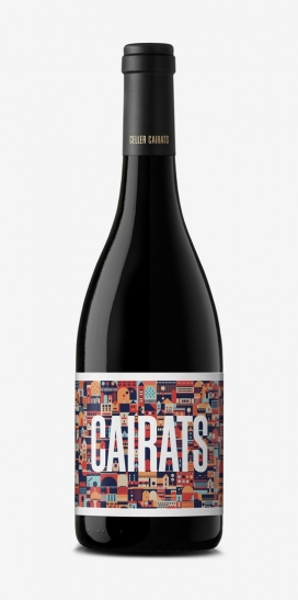 Celler Cairats葡萄园包装设计-图文插画代表周围非常新鲜和有吸引力的葡萄园的乡村环境