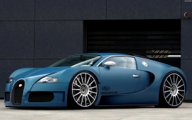 高清晰蓝色布加迪跑车壁纸