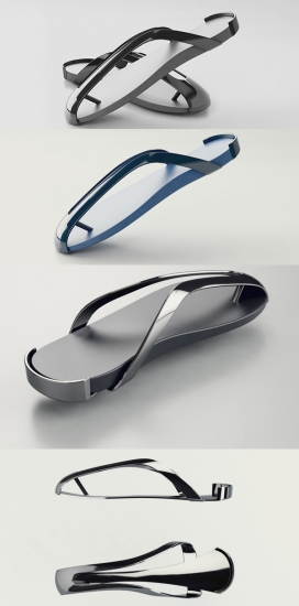 质感金属色拖鞋设计